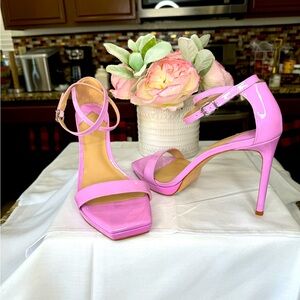 Antonio Melani Marcey Patent Leather Ankle Strap Dress Sandals Size 10-M Pink 🌸